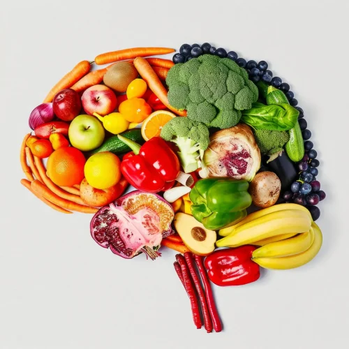 human brain with fruit and vegetables in the centre, in the style of concept art, exacting precision, lightbox, silhouette figures, --ar 3:2 --style raw --v 6 Job ID: b3f02ecf-c225-4b69-8473-1df8029dc339